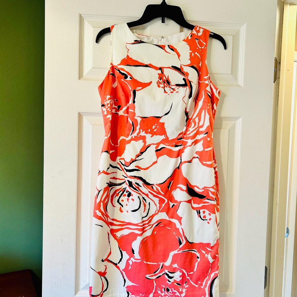 Talbots Orange and White Floral Mini Dress